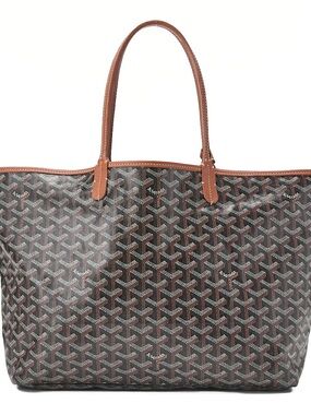 GOYARD Saint-Louis PM Tote Bag - Brown Silver-Tone Hardware